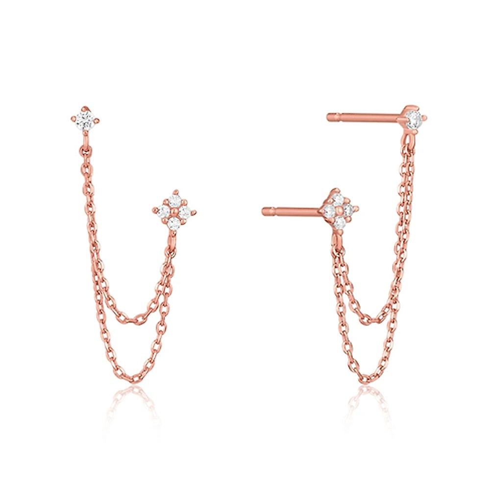 Women Earring Girl Stud Ear Drop Arrival Double Ear S Tassel Chains Hanging Ear Piercing 3 Metal Luxury Cz Hot