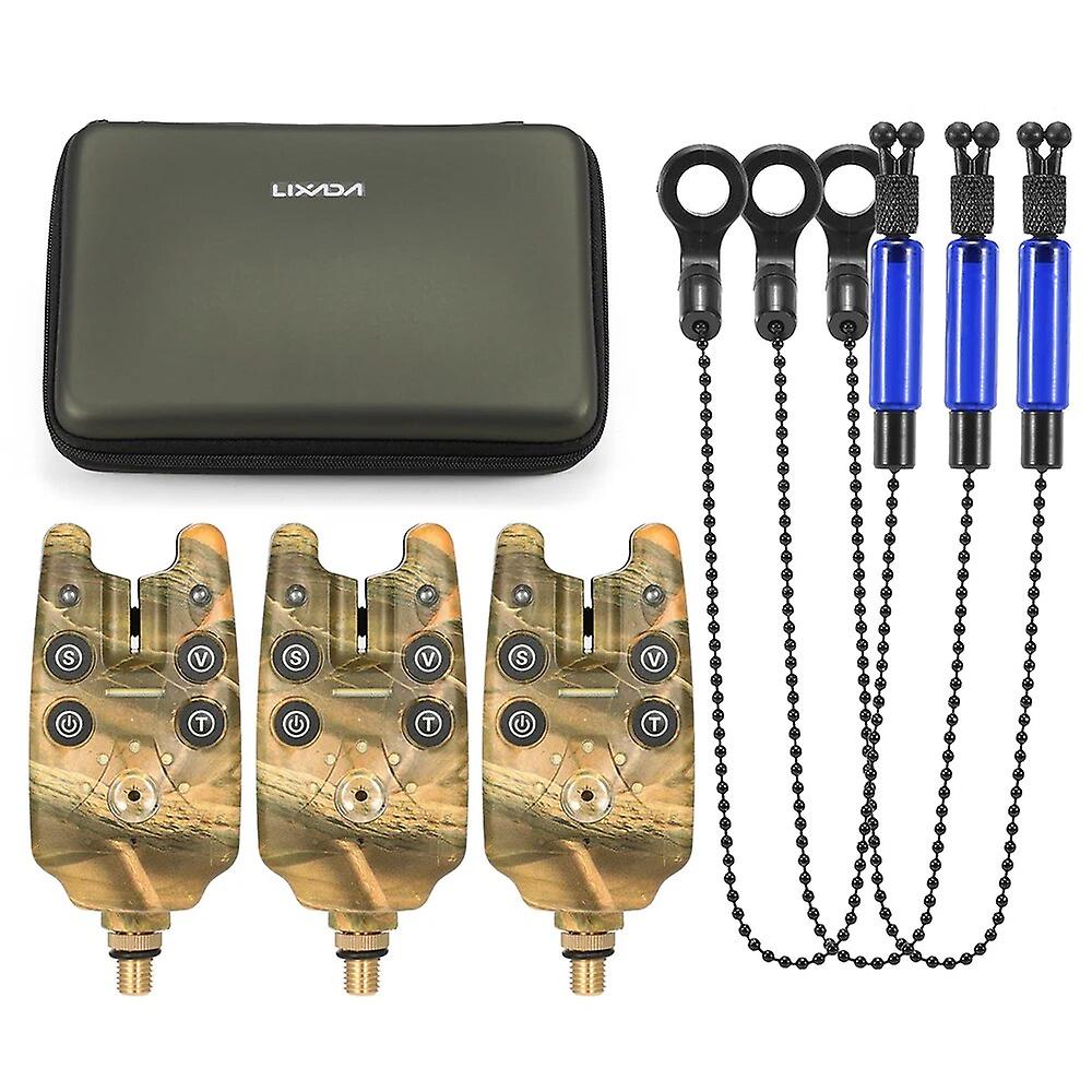 Lixada Fishing Bite Alarms Chain Alert Swinger Set Digital Fishing Alarm Kit Led Alarm Indicator Alert Fishing Tackle With Box