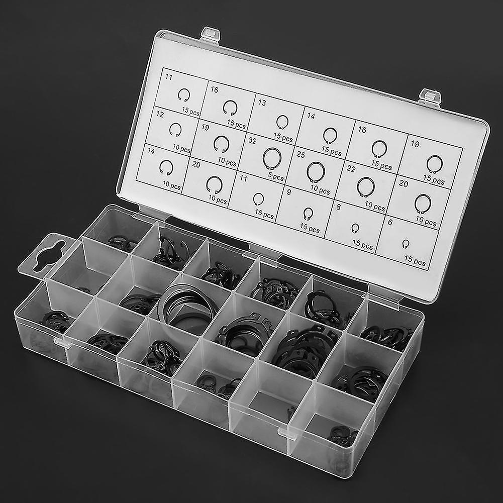 225pcs Internal & External Snap Retaining Ring Circlip Assortment Box Set 18 Sizes