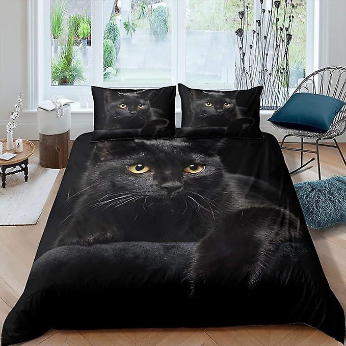 3d Hayvanlar Sevimli Kedi Nevresim Çocuk Mikrofiber Yatak Nevresim Takımları 1 Nevresim Ve 1/2 Yastık Kılıfı