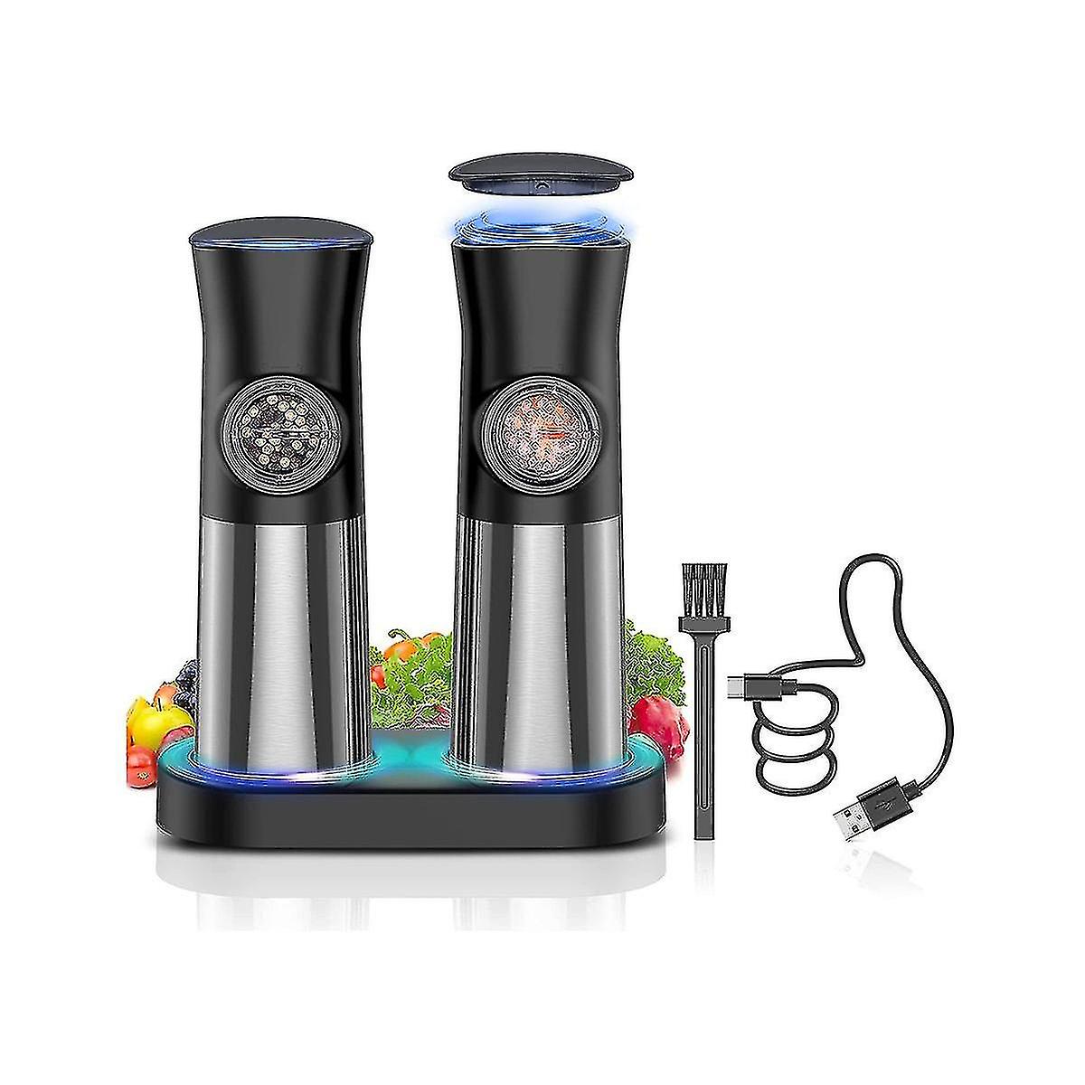 Gravity Electric Salt And Pepper Grinder, Rechargeable Automatic Pepper Grinder, Adjustable Coarsen