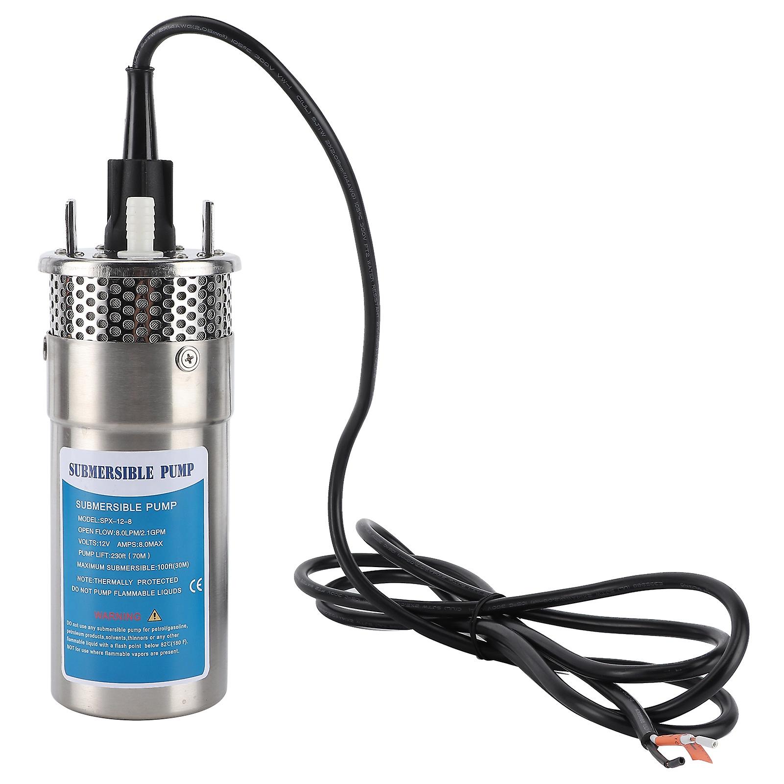 12V 96W Solar Solar Submersible Pump 8. 0Lpm/2.1Gpm Flow 230ft Lift for Farm Irrigation RVs Yachts Ships