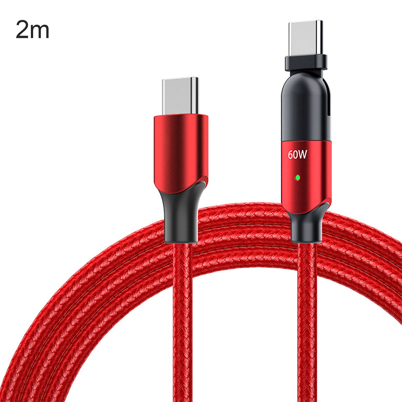 100W/60W Fast Charging Double Head TYPE-C Mobile Phone PD Rotating Data Cable