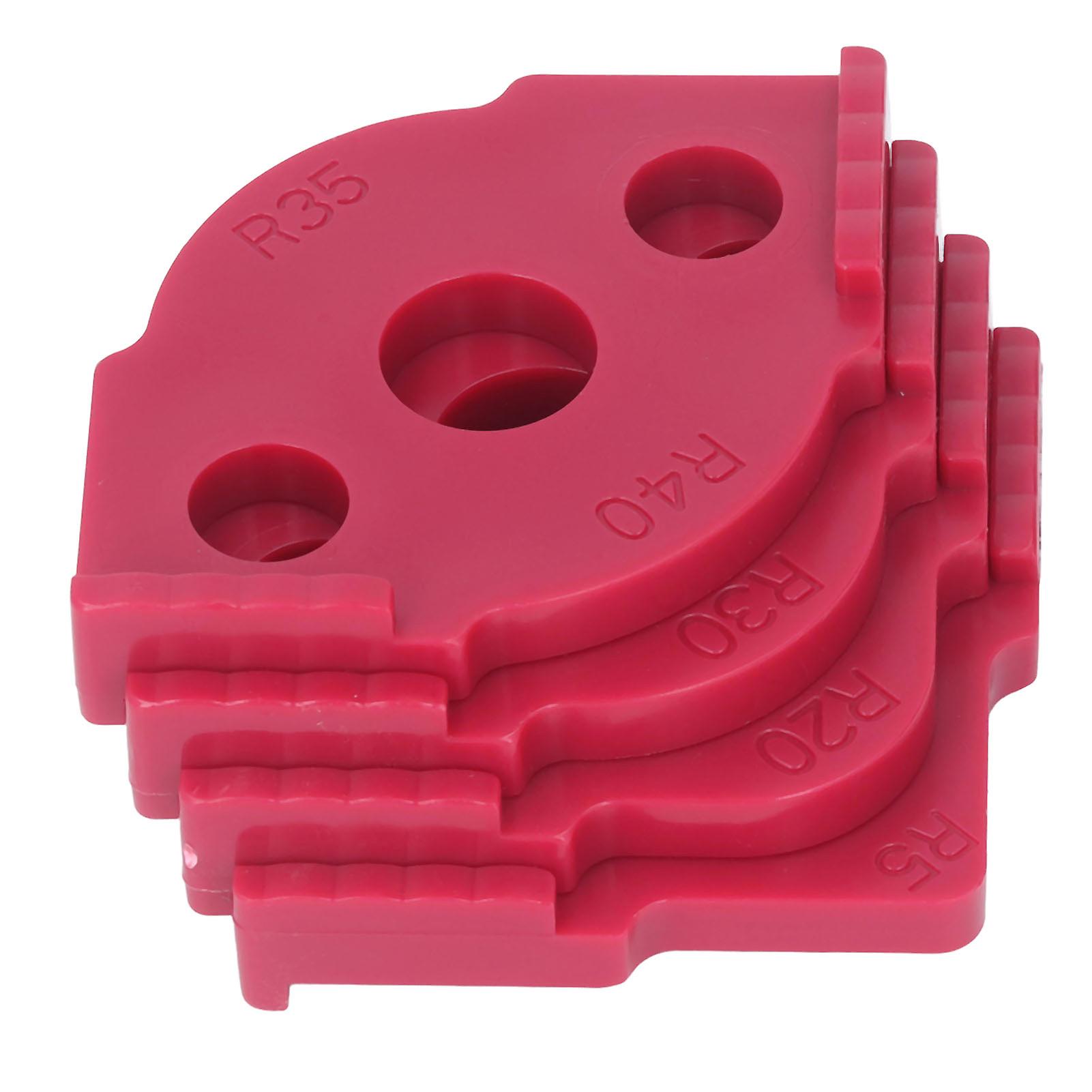 4 Pcs Radius Jig Router Template ABS Wear Resistant Woodworking Corner Radius Jig Half Rounded Corner Positioner Red 