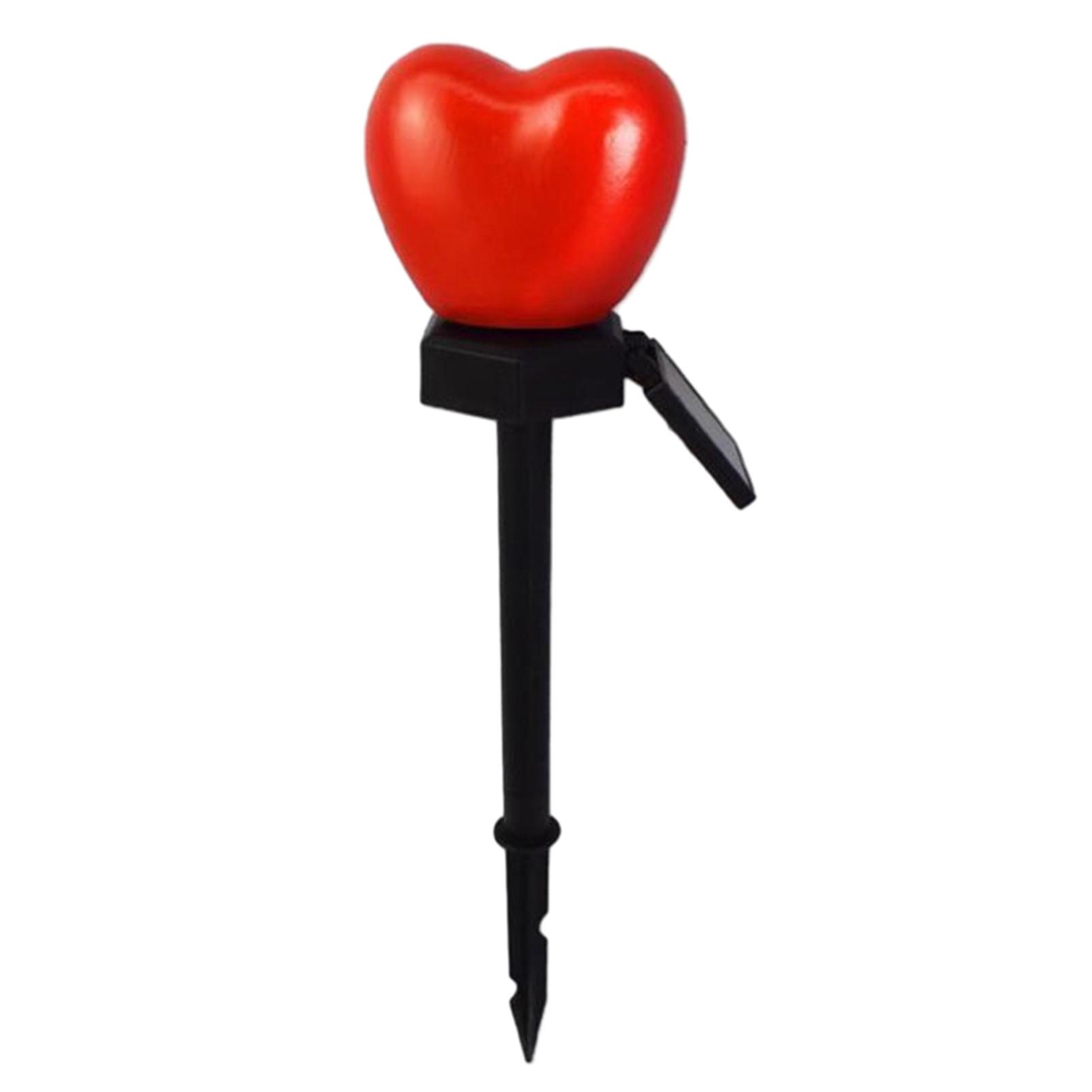 Solar Powered Romantic Red Heart Ground Light Stylish Durable Decorative Light for Pathway Parks