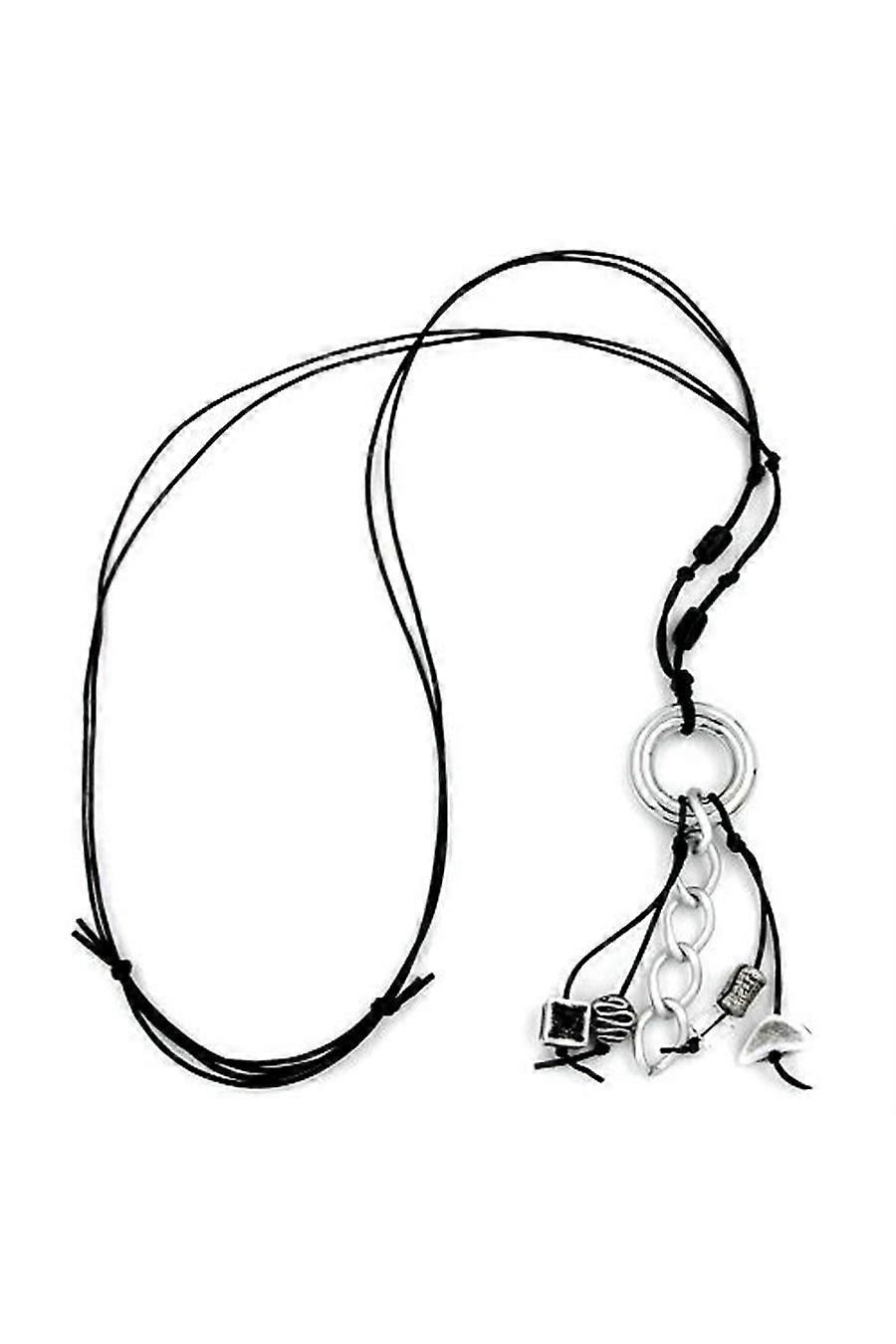 Necklace Grey-black Beads 90cm - Gl02759