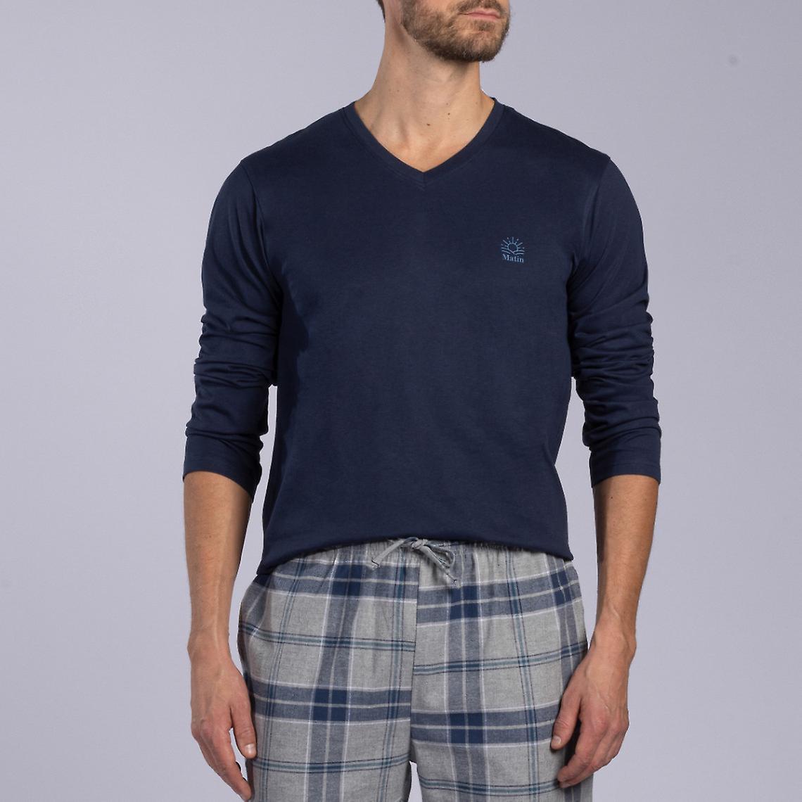 Ensemble Et Pyjama  Manche Longue - Bleu Marine En Coton Bio