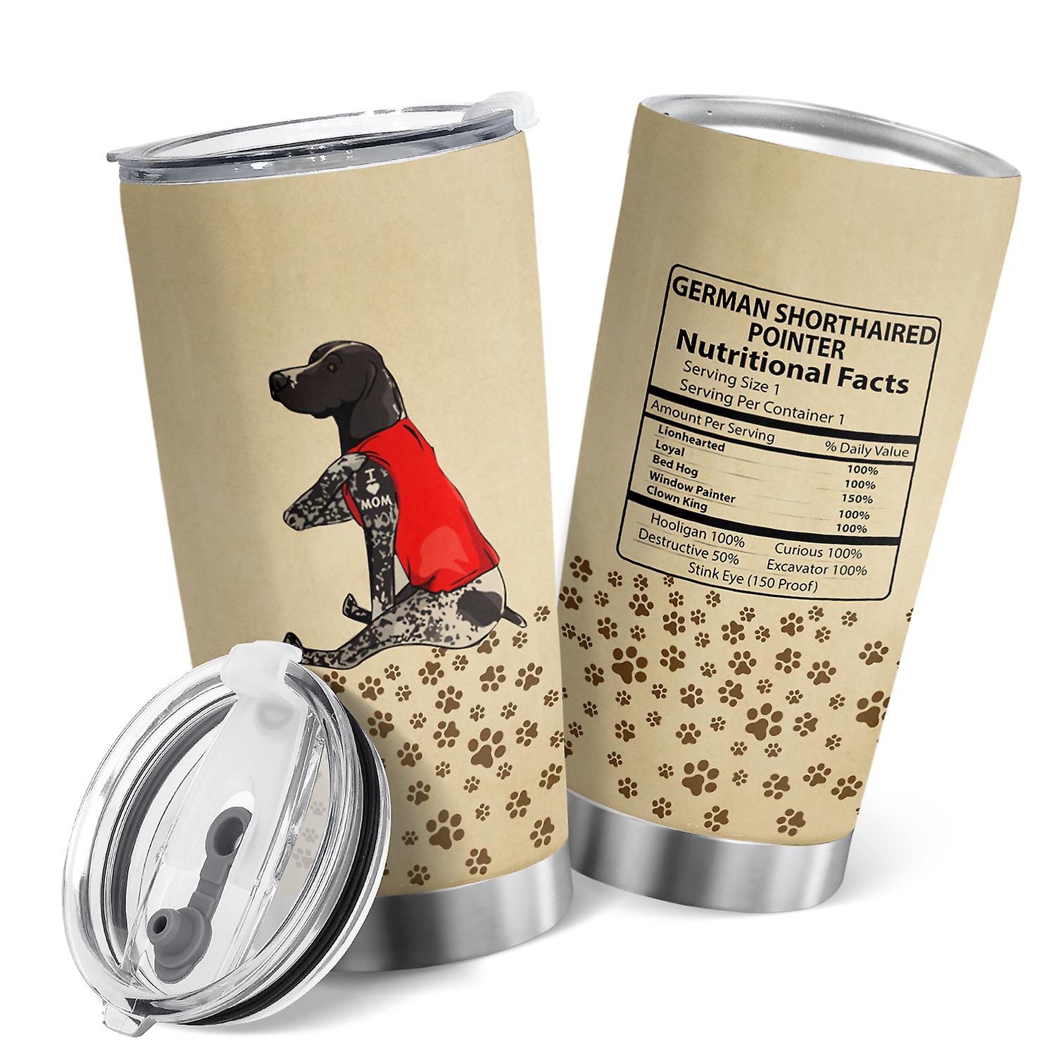 Oasisdream Double Wall Vacuum Insulated Tumbler Cup with German Shorthaired Pointer Printing 20oz