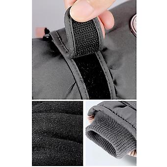Warme handschoenen Touchscreen Outdoor Waterdicht Windstopper Katoen gevuld Drie lagen Winddicht Plus Fluweel Zwart Heren Dames-ZEZ