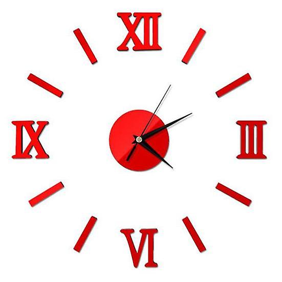 DIY 3D Mirror Surface Number Wall Hanging Clock Sticker Living