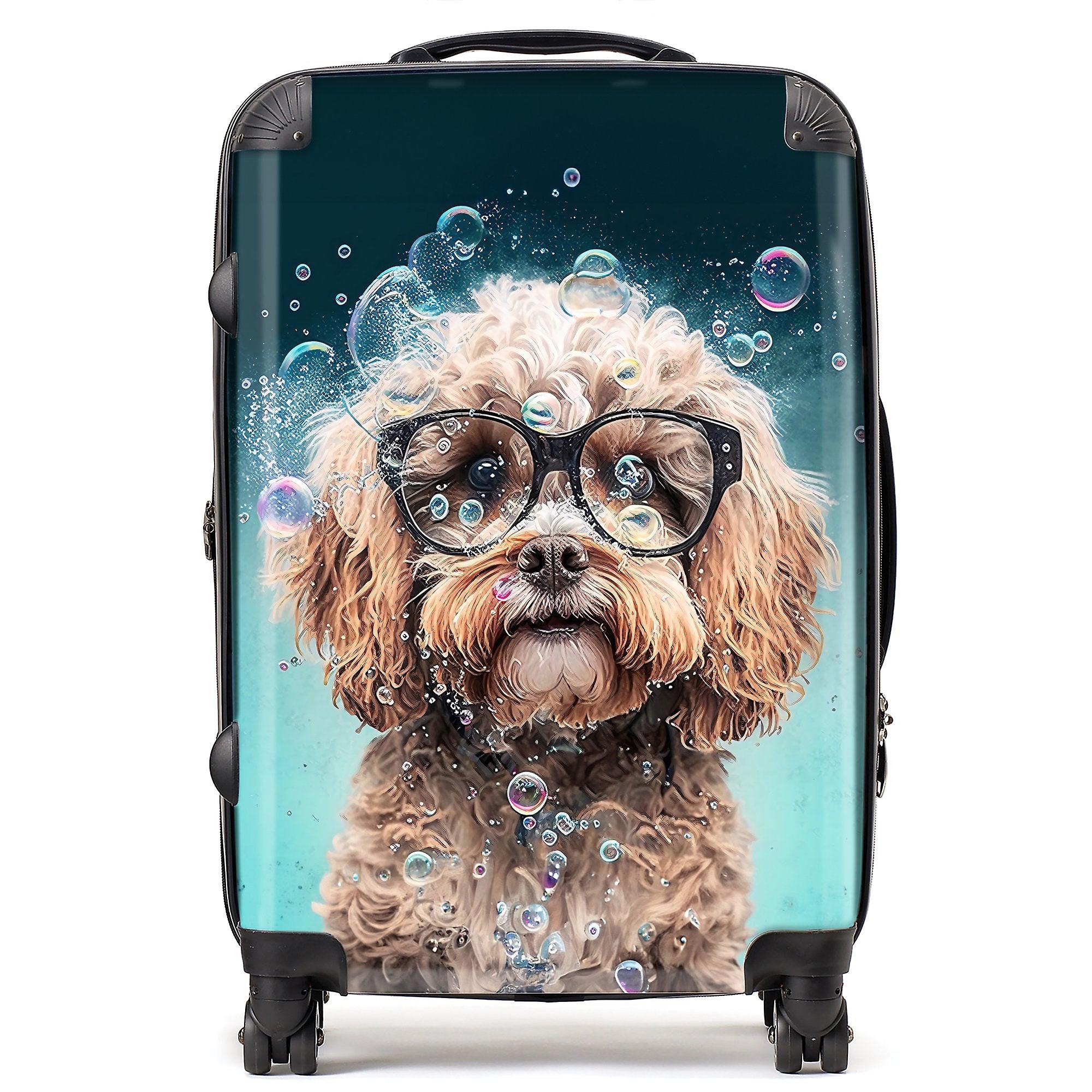 Cavapoo Dog With Glasses Splashart Suitcase