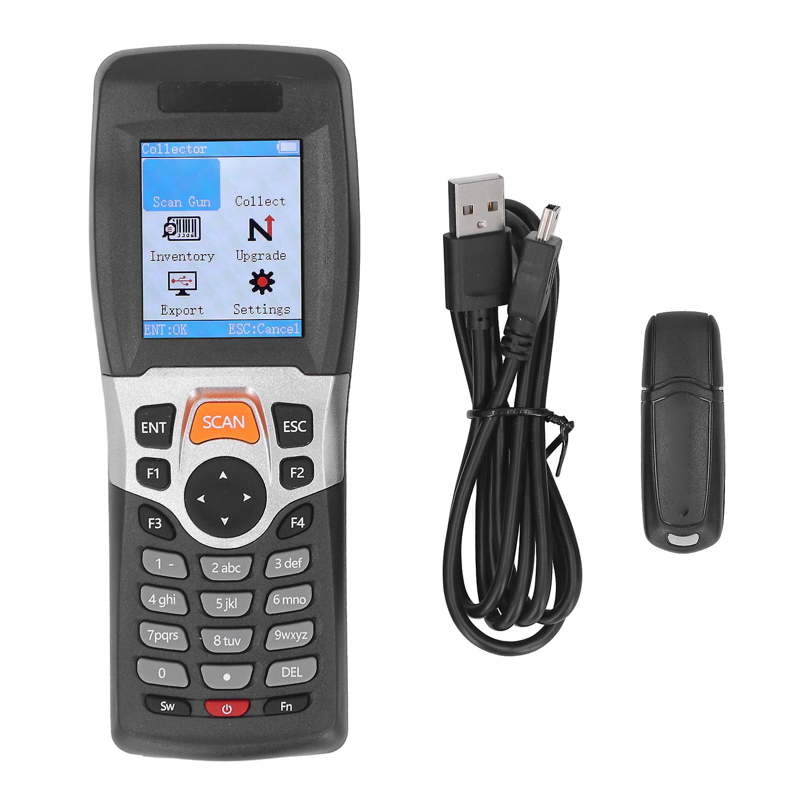 1D 2.4GHz Wireless Barcode Scanner, 2.2 inch Color Screen, Handheld Inventory Scanner