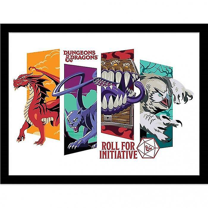 Dungeons & Dragons Roll For Initiative Inramad Affisch