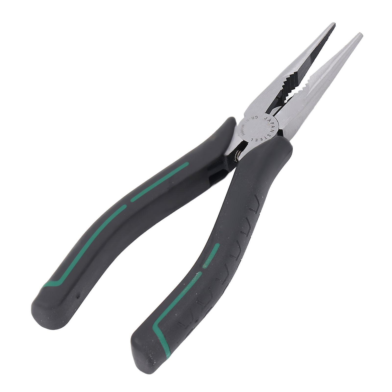 Needle Nose Pliers 8in CRV Long Mini with Non Slip Handle for Jewelry Making Art Crafting Projects