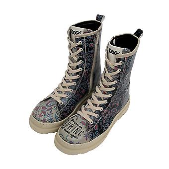 Women Vegan Leather Blue Sneakers - Panda Hug Design