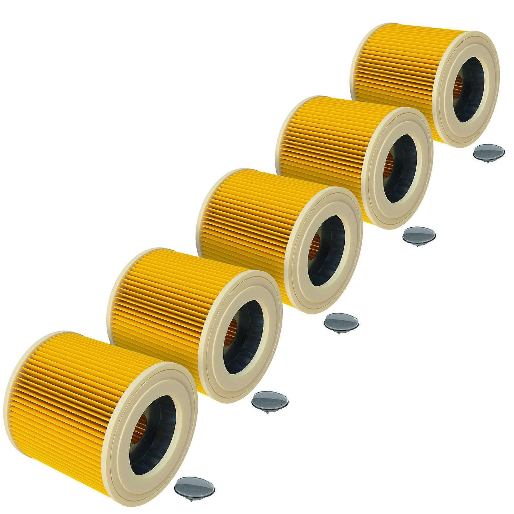 VHBW 5x skladaný filter kompatibilný s vysávačmi Kärcher WD 2 Plus V-18, WD 2 Plus V-12, WD 2 Plus V-12/4/18/C, WD 2 Plus V-4 - kazetový filter, žltý