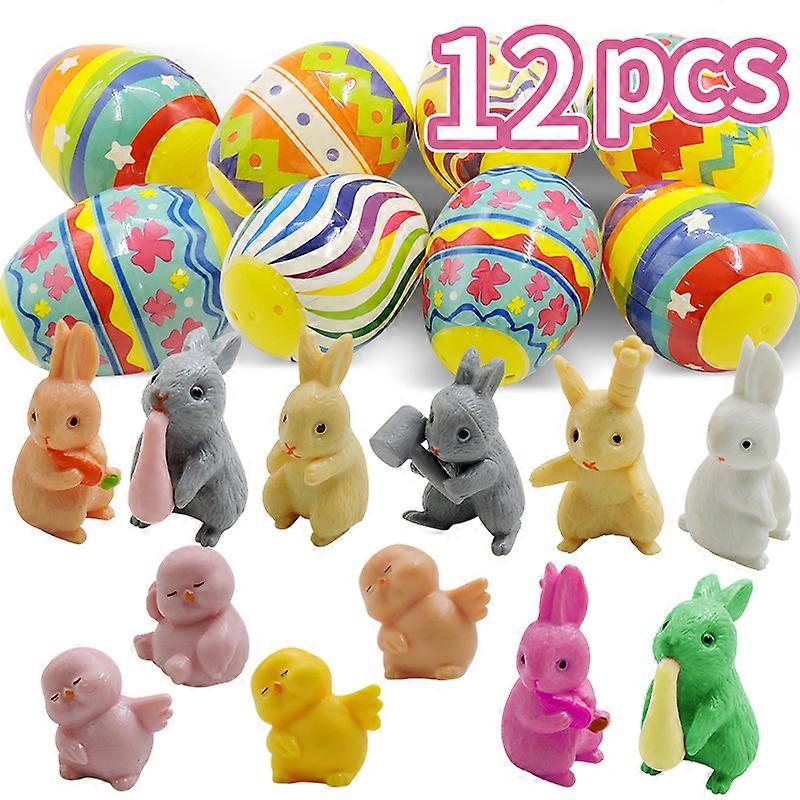 Easter Egg Toy Set Children's Party Toys Diy Open Plastic Egg Simulation Egg Rabbit
