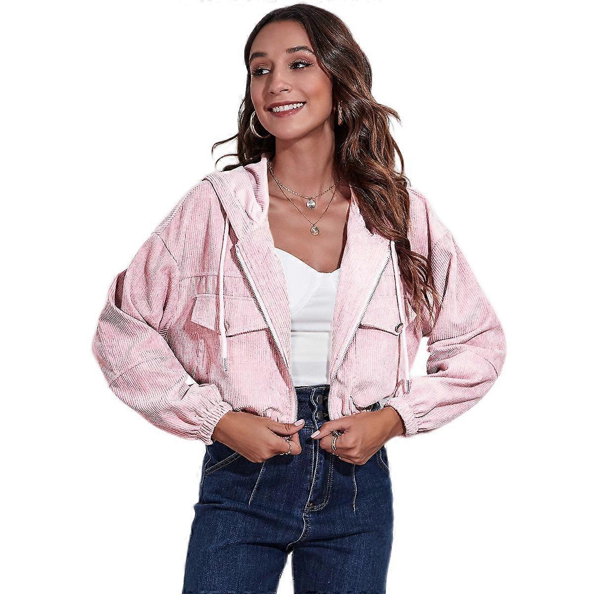 مقنعين سروال قصير سترة الخريف / الشتاء فضفاضة الكتف طويلة الأكمام معطف قصير