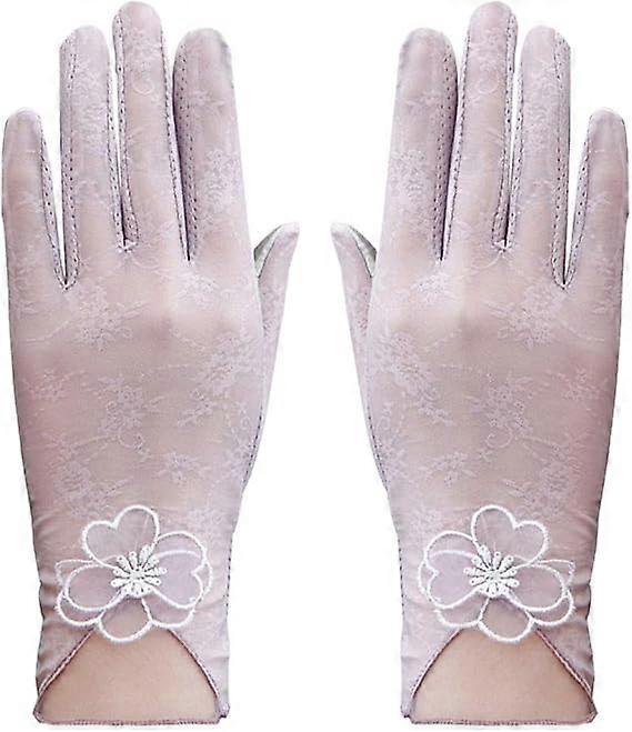 Womens Ice Silk Summer Driving Gloves Touchscreen Sunscreen Gloves