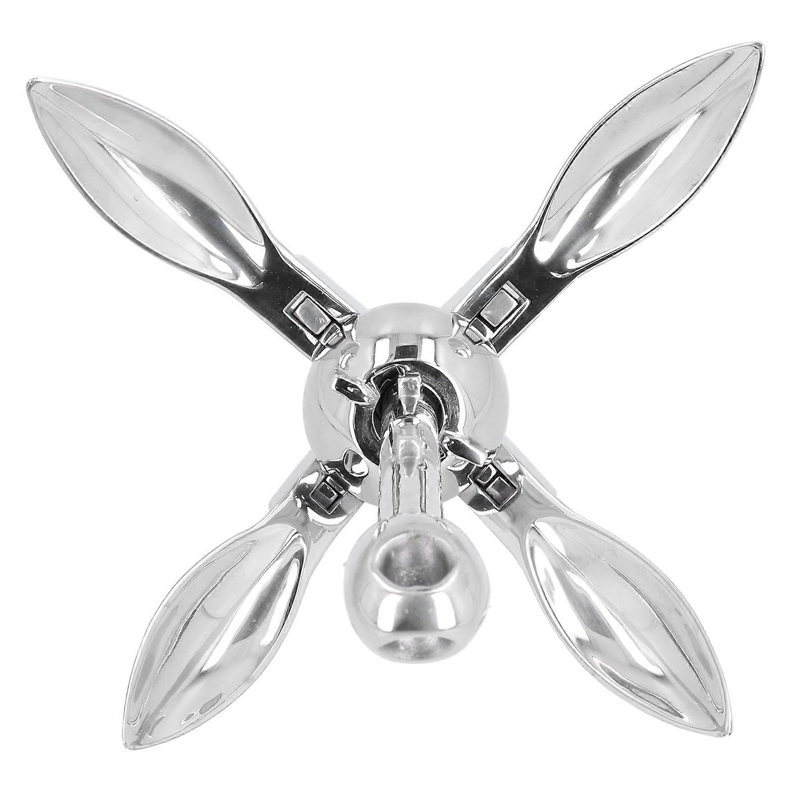7lbs Foldable Grapnel Anchor 316 Stainless Steel Practical Hardware for Marine Boat Yacht NO.27701