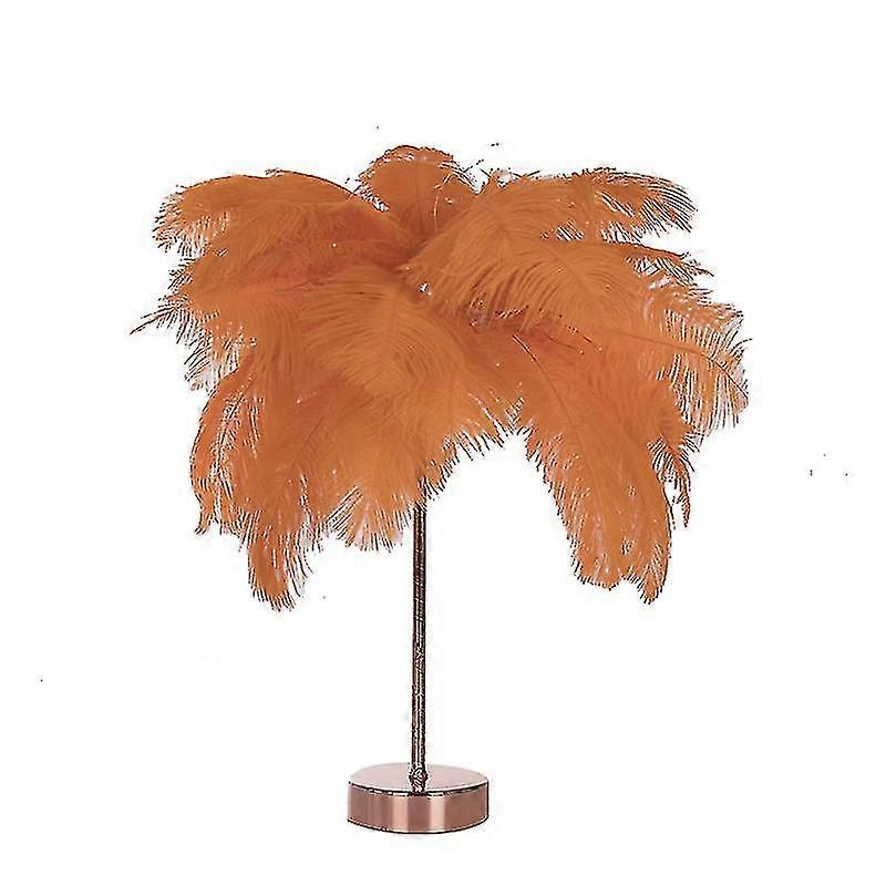 Feather Table Lamp, Feather Led Night Lamp With Remote Control For Bedroom Wedding