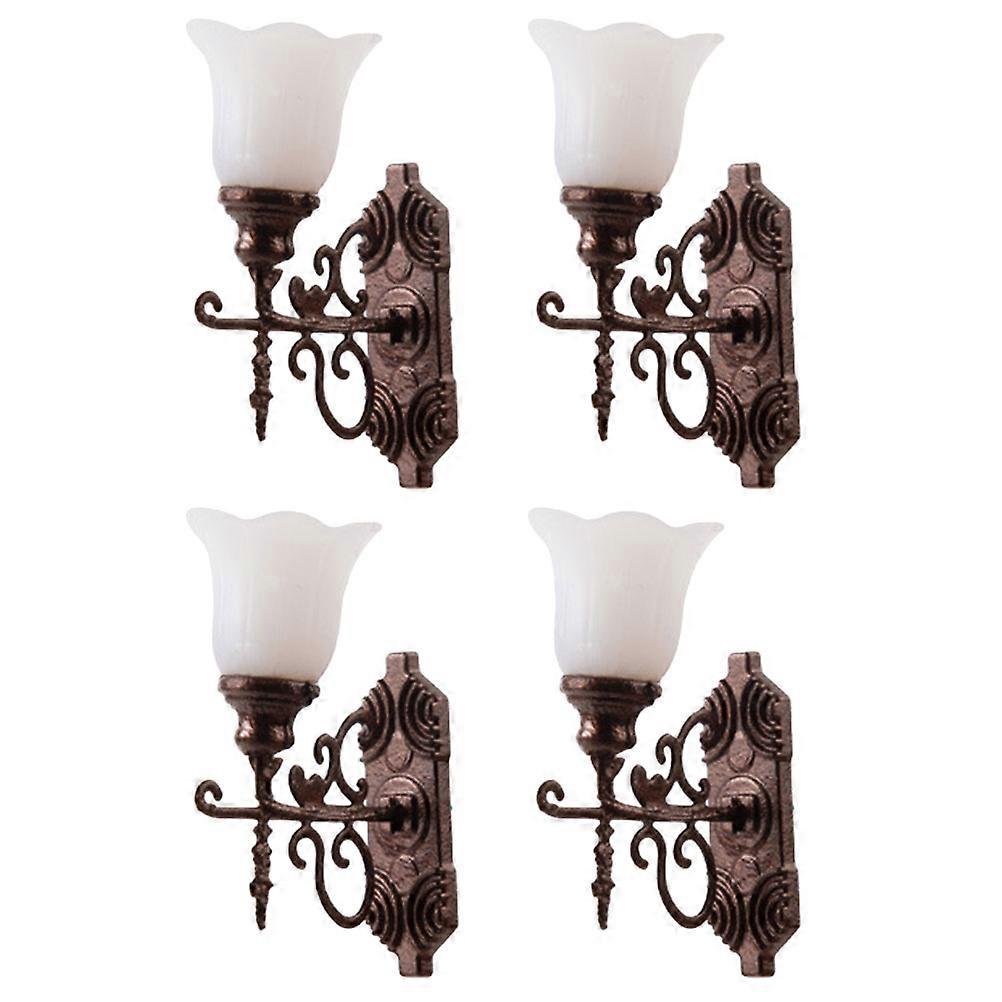 4pcs Simulated Mini Yard Lights Model Light Model Sand Table Lamp Decorations