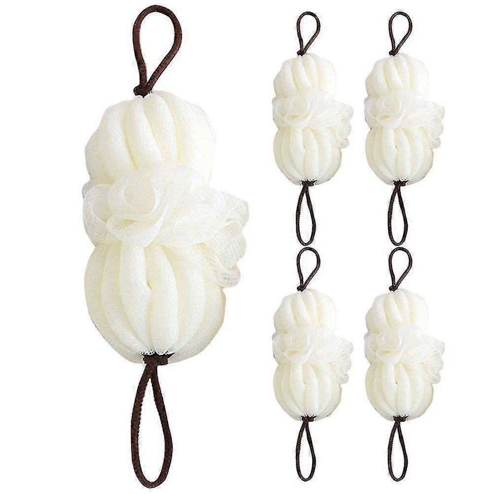 5pcs Bain Luffa Éponges Bouffées Boules Fleurs De Ménage