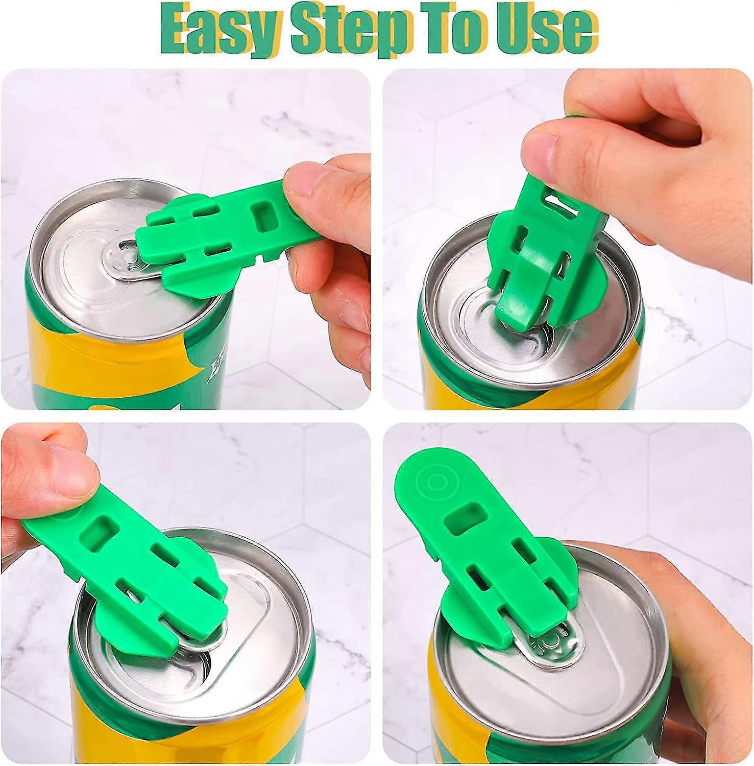 6 Pieces Easy Can Opener Manual,  Color Coded Soda Protector Opener Plastic Tinned Can Opener, Soda Beer Drink Can Tab Opener Stopping Bug And Dirt
