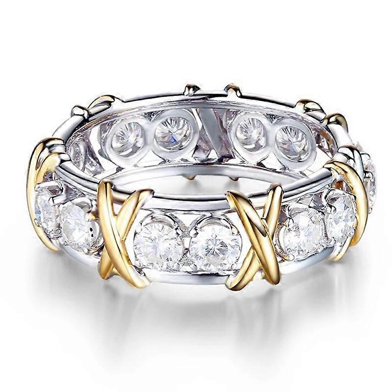 Magnetic Zircon Shaping Cross Full Moissanite Diamond Ring, Unclog Bloodstream And Lymph Nodes