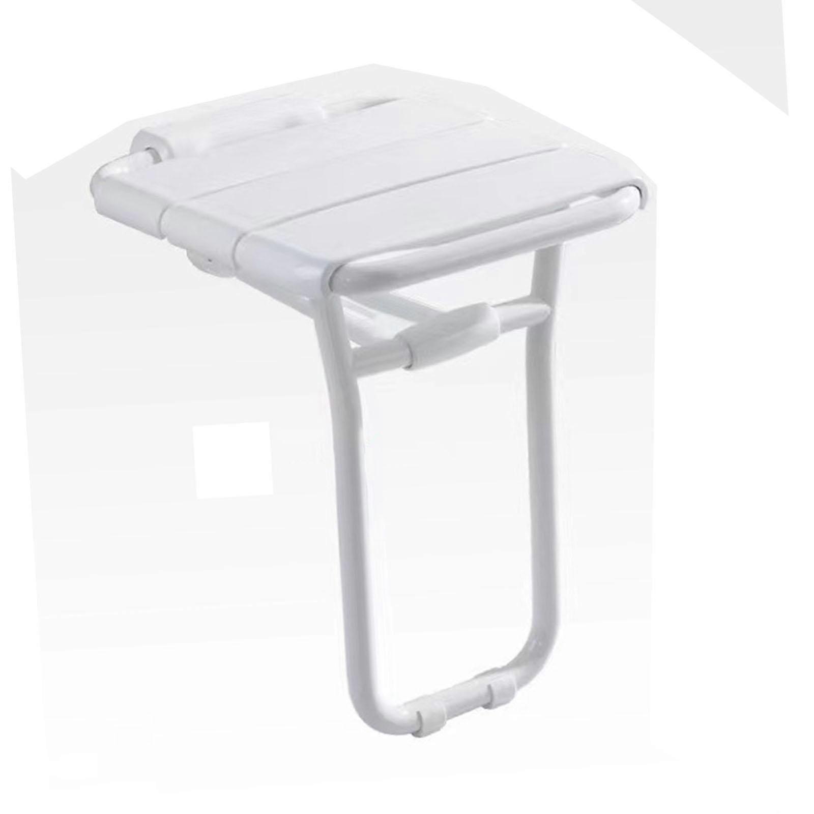 Wall Mount Folding Stool Folding Shower Seat for Small Space Bathtub Elderly White