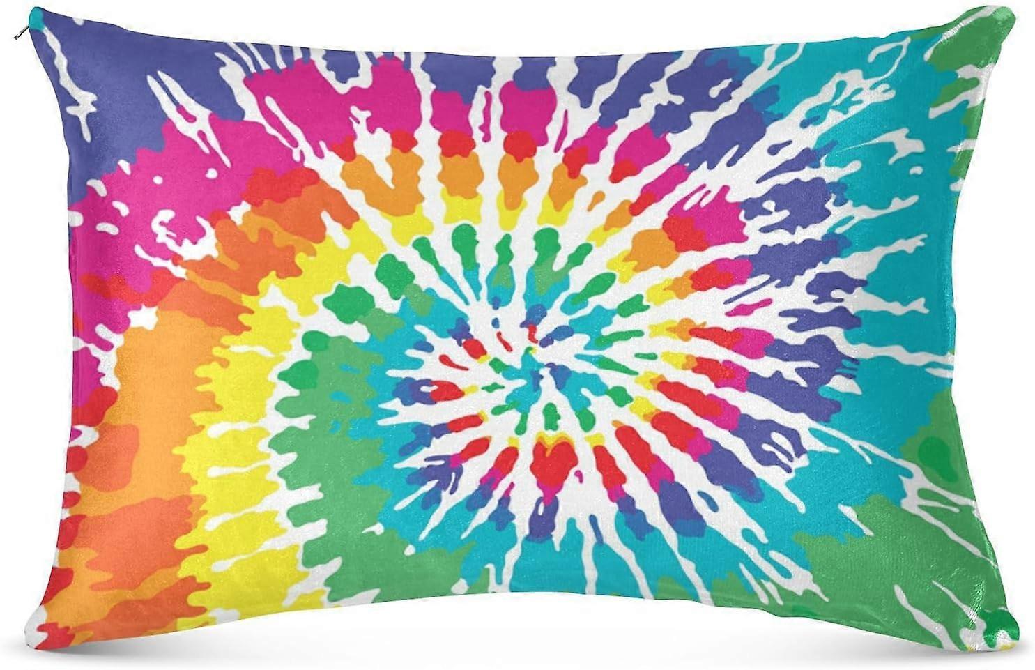 Capa de Almofada com Zíper Tie Dye Capa de Almofada de Corpo Macio com Zíper Tamanho Queen Capa de Almofada para Travesseiro de Corpo Almofada Pequena Almofada Longa 20x30in