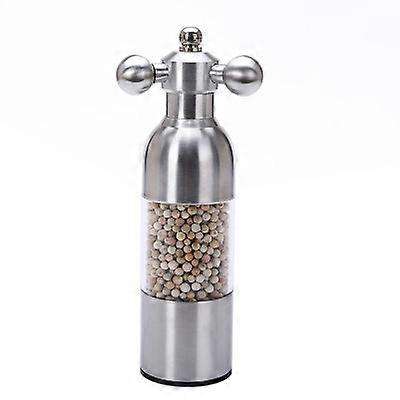Salt and pepper grinder, reusable grinder, adjustable horizontal kitchen gift (silver)