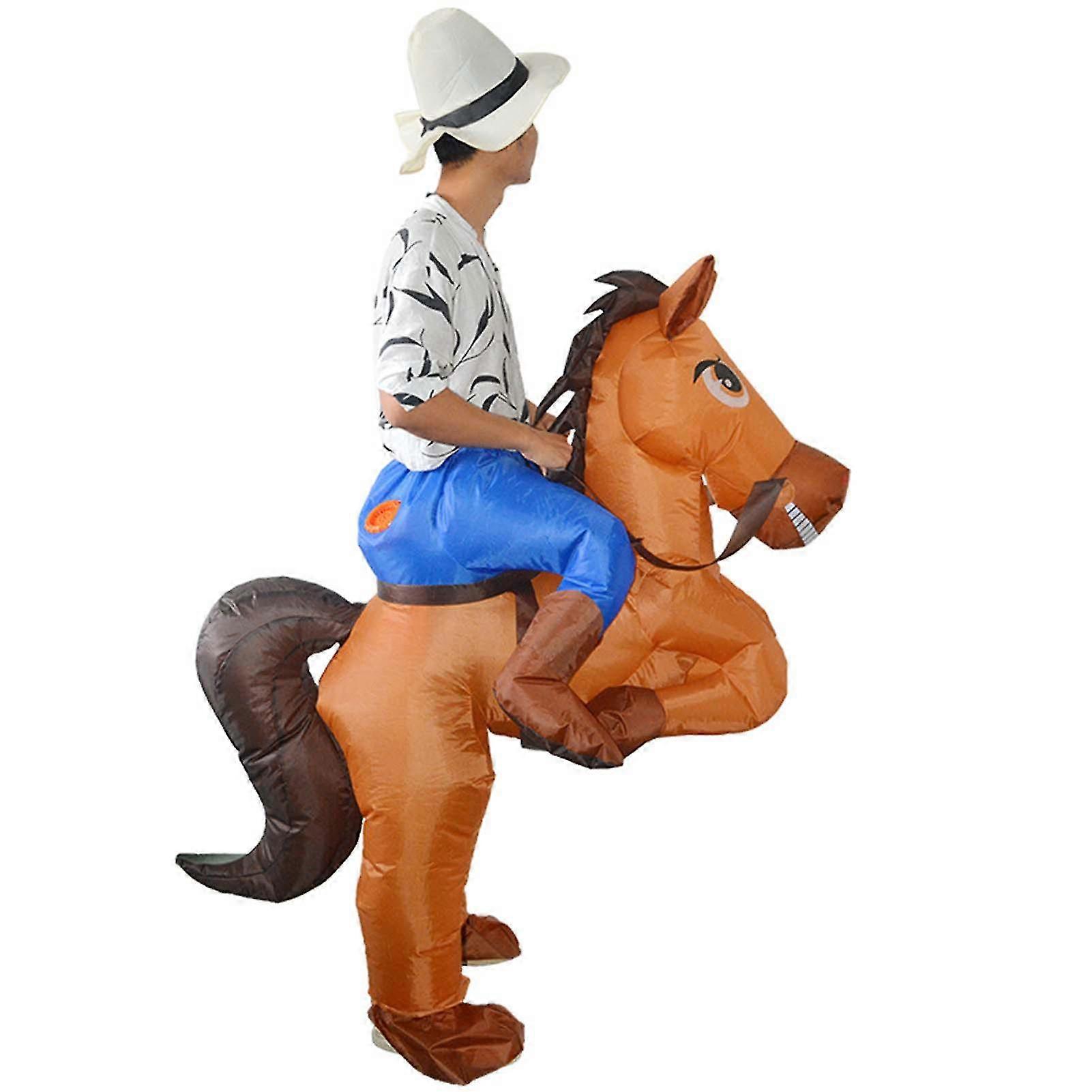 馬のインフレータブルコスチュームカウボーイに乗って、馬のファンシードレスコスチュームノベルティドレスアップウェア