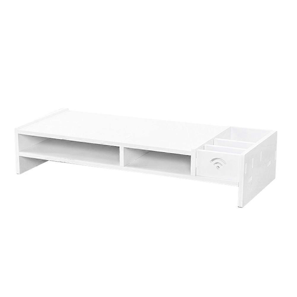 38CM Monitor Increased Shelf Office Desk Storage Finishing Rack Computer Base Bracket(White)