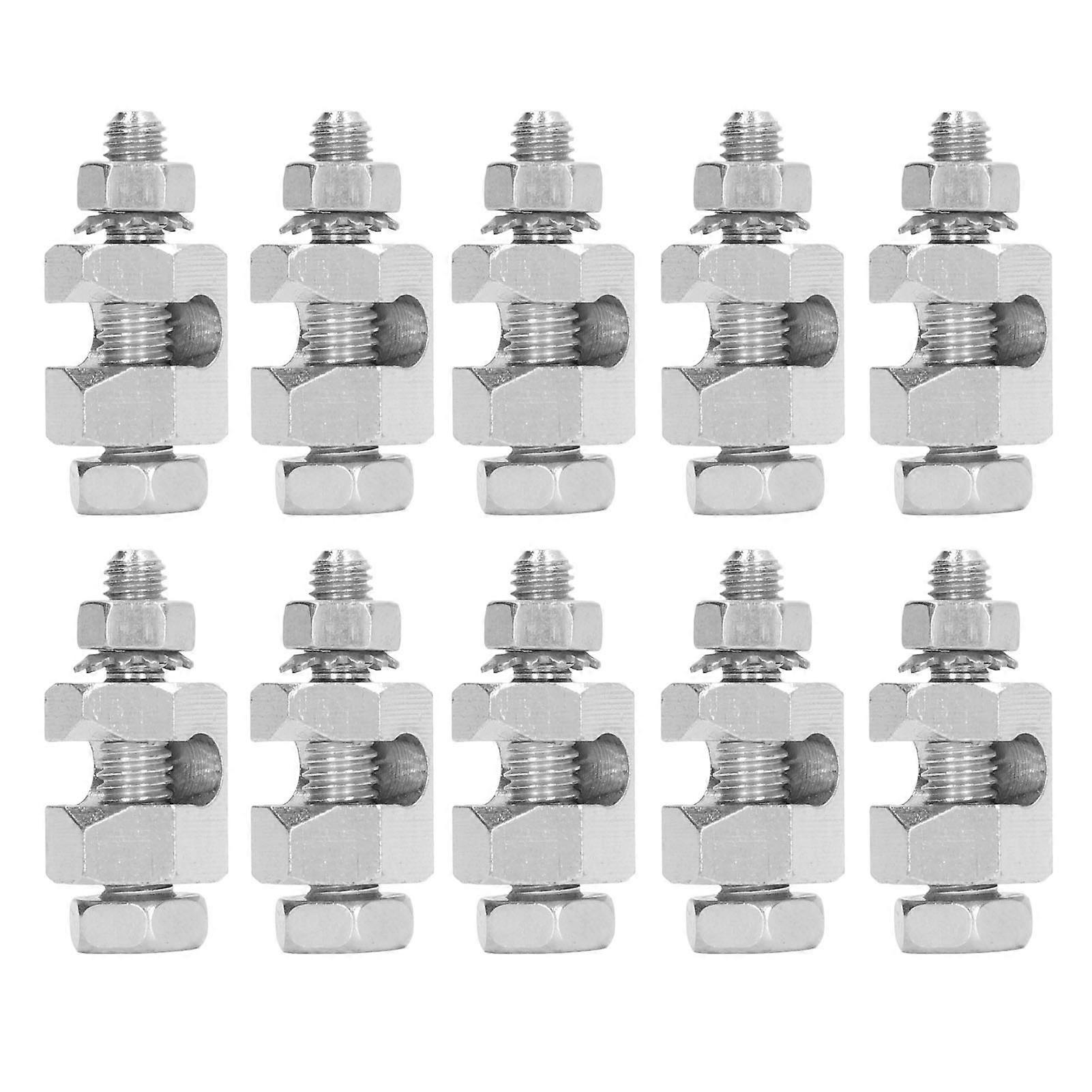 10PCS Lightning Protection Cable Clamp External Hex Copper Grounding Protection Cable Clip for PV Module YEMAA
