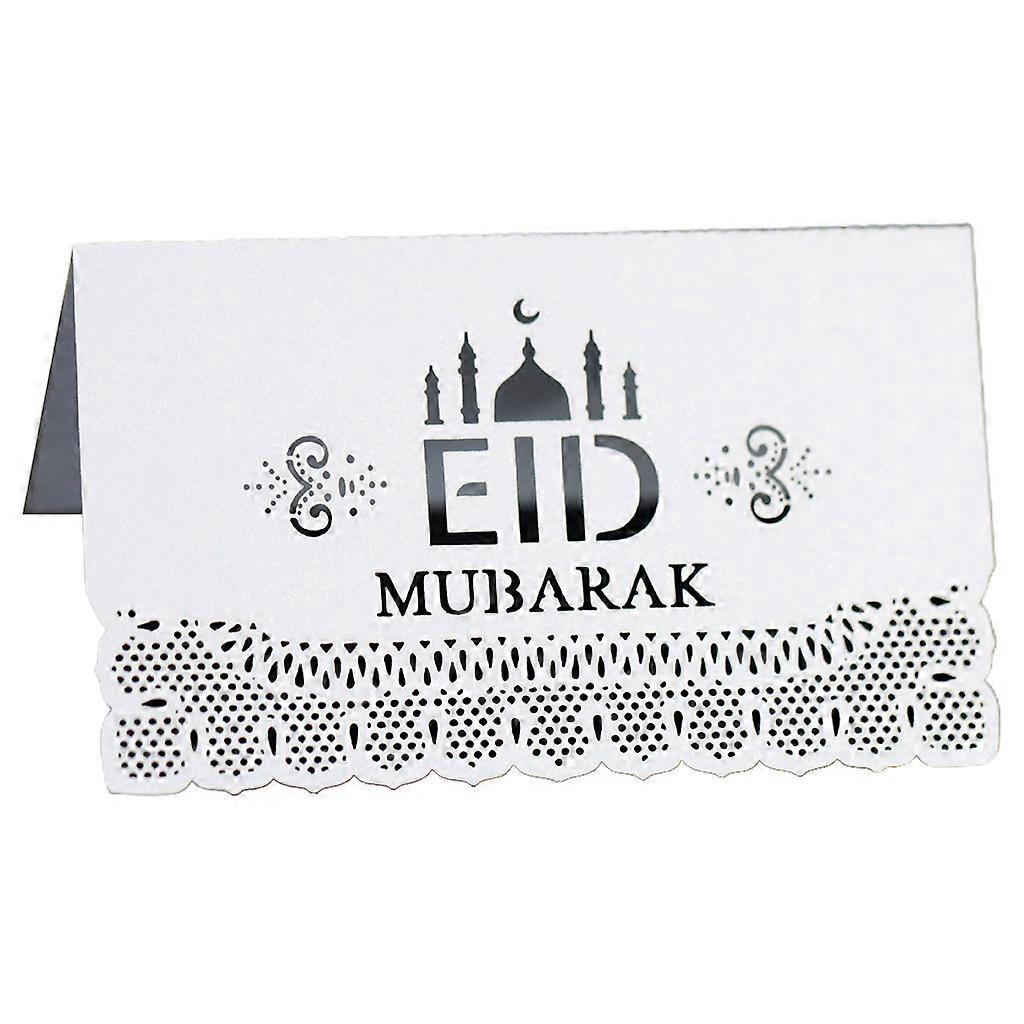 100pcs Hollow Eid Mubarak for Seat Table Card Ramadan Paper Name Placecard Suppl