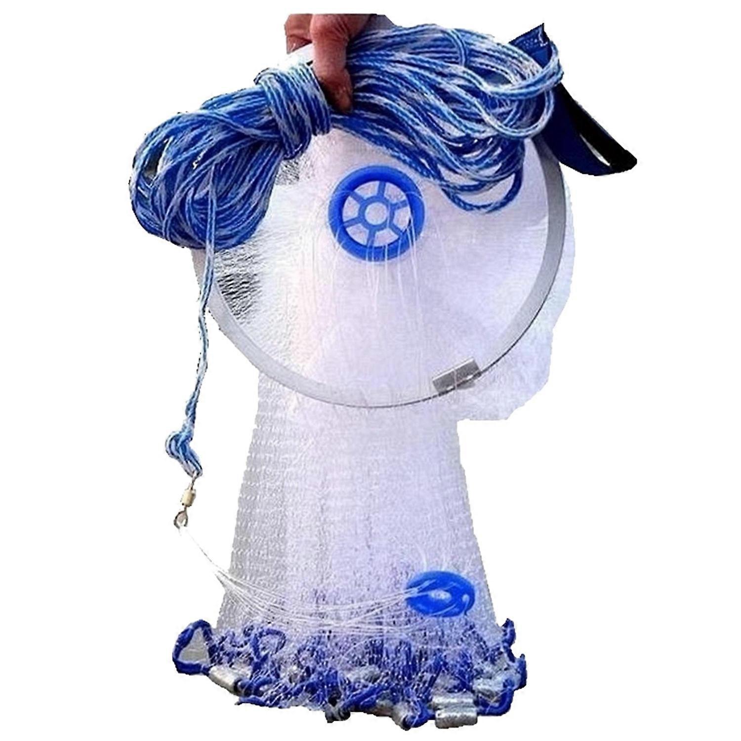 8Ft Full Spread Nylon Filament Fish Net Easy Throw Fishing For Hand Cast