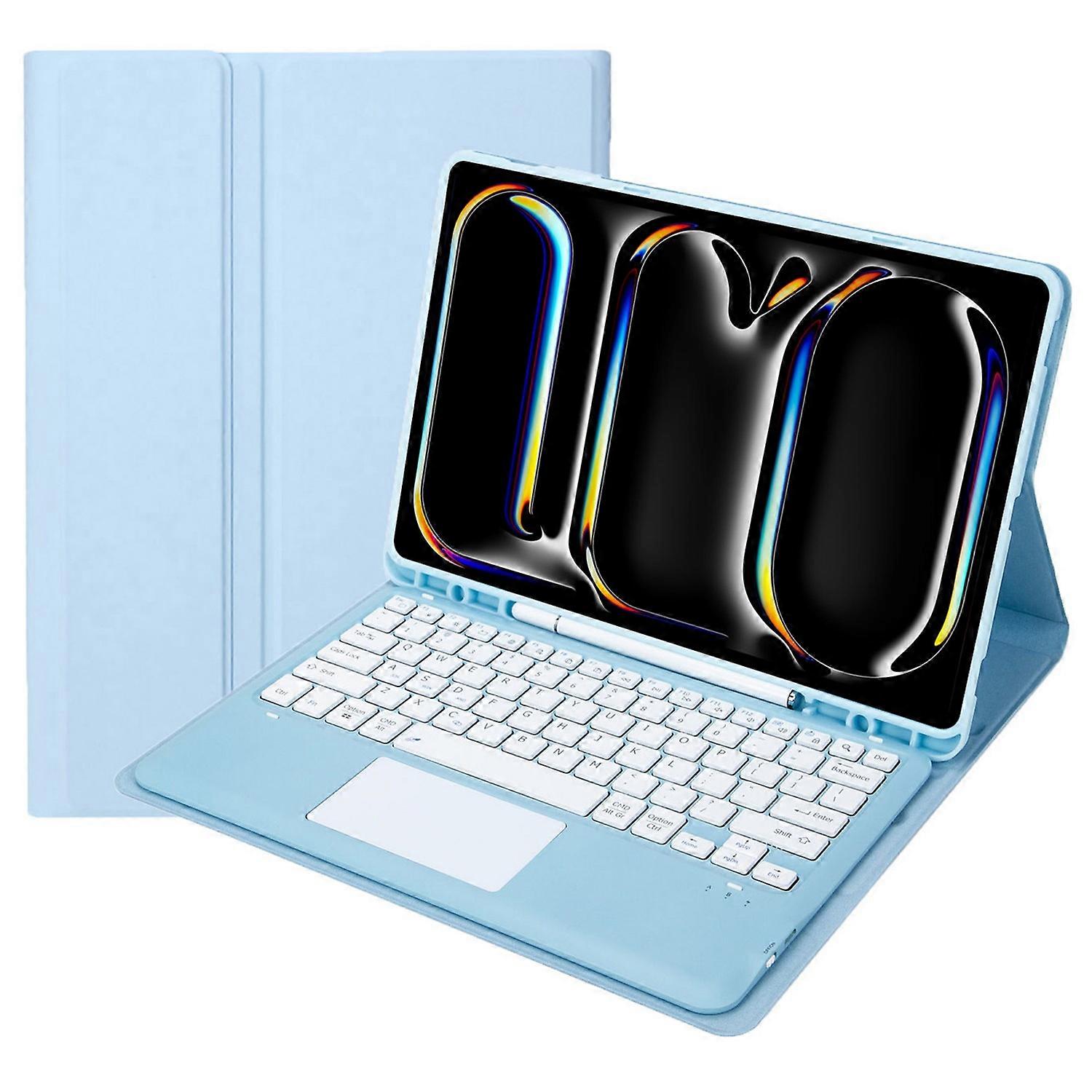 A14B-A For iPad Pro 13 (2024) Detachable Leather Tablet Case with Bluetooth Keyboard, Pen Slot - Blu