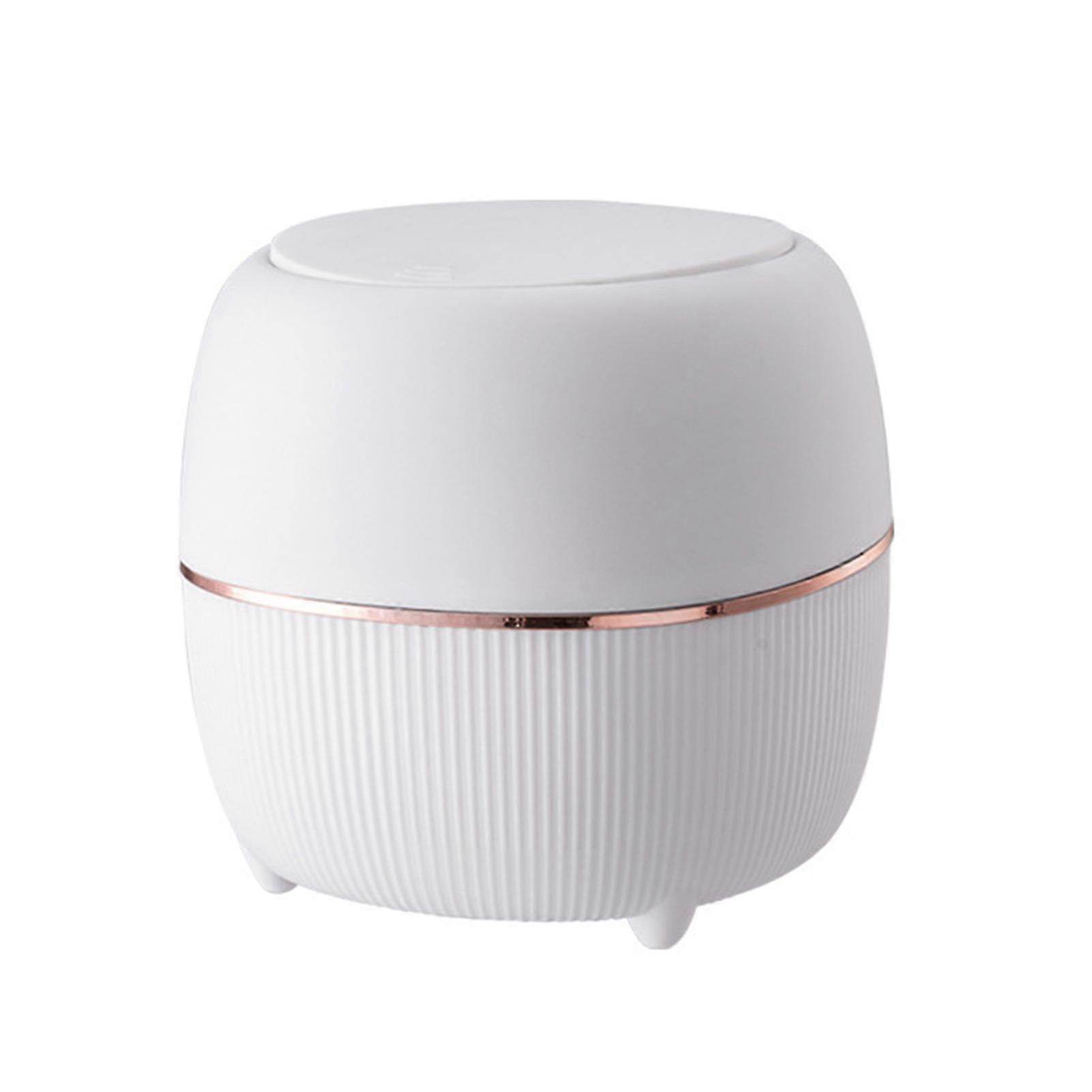Desktop Trash Can Round Pressing Type With Lid Large Caliber Mini Garbage Bin Wastebasket For Household
