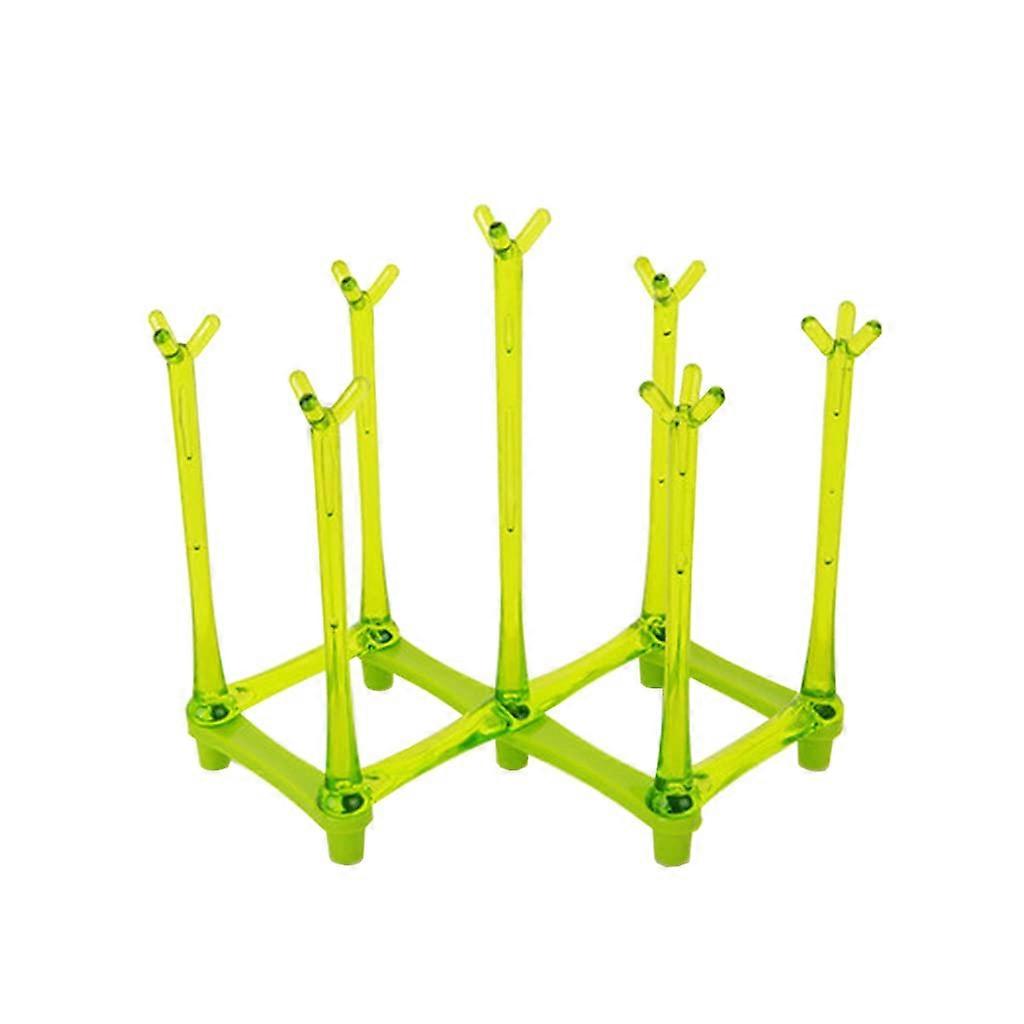 Space Saving Expandable Drying Rack Portable Bottle Dryer Holder(green)
