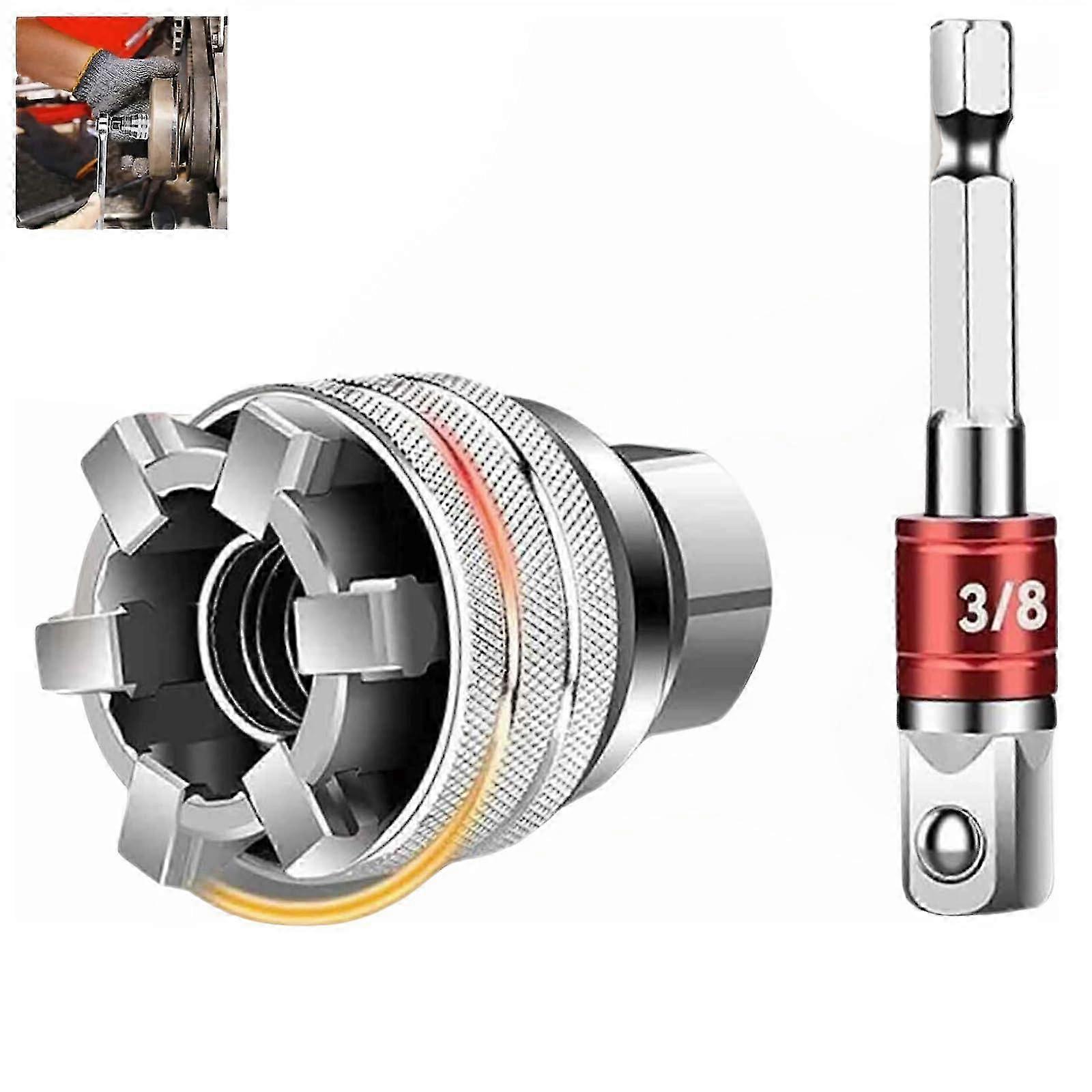 Multifunctional Universal Socket Wrench Tool - Universal Maintenance Tool, Adjustable Socket Spanner Sleeve for Metric 3/8 Inch