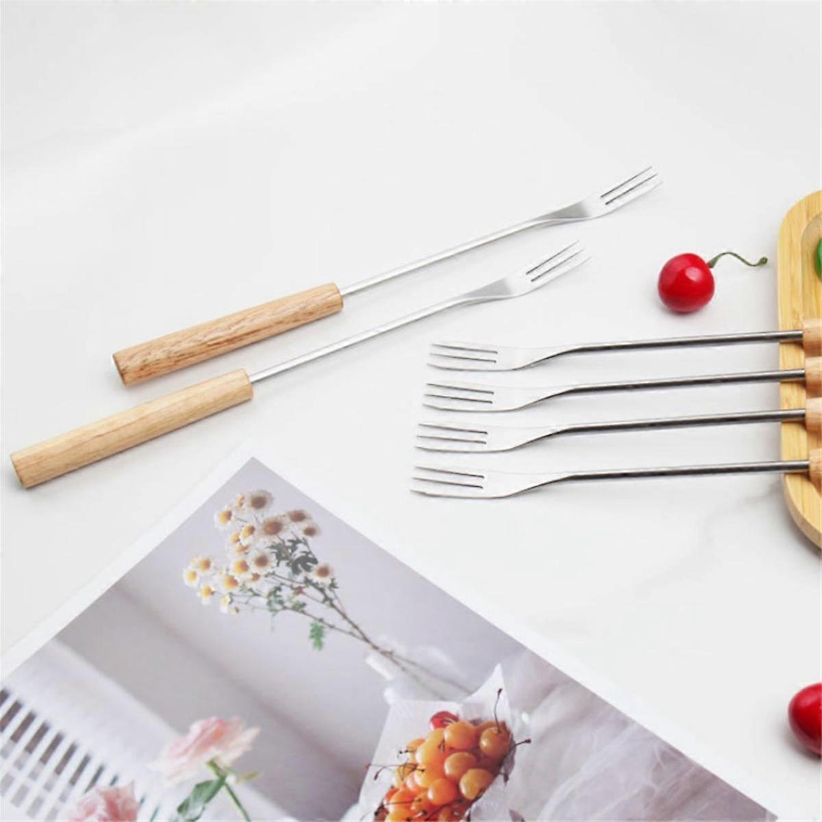 12Pcs Fondue Fork Grilling Set Muddler for Cocktails Set Reusable Fruit Forks Bbq Fork Dipping Ice
