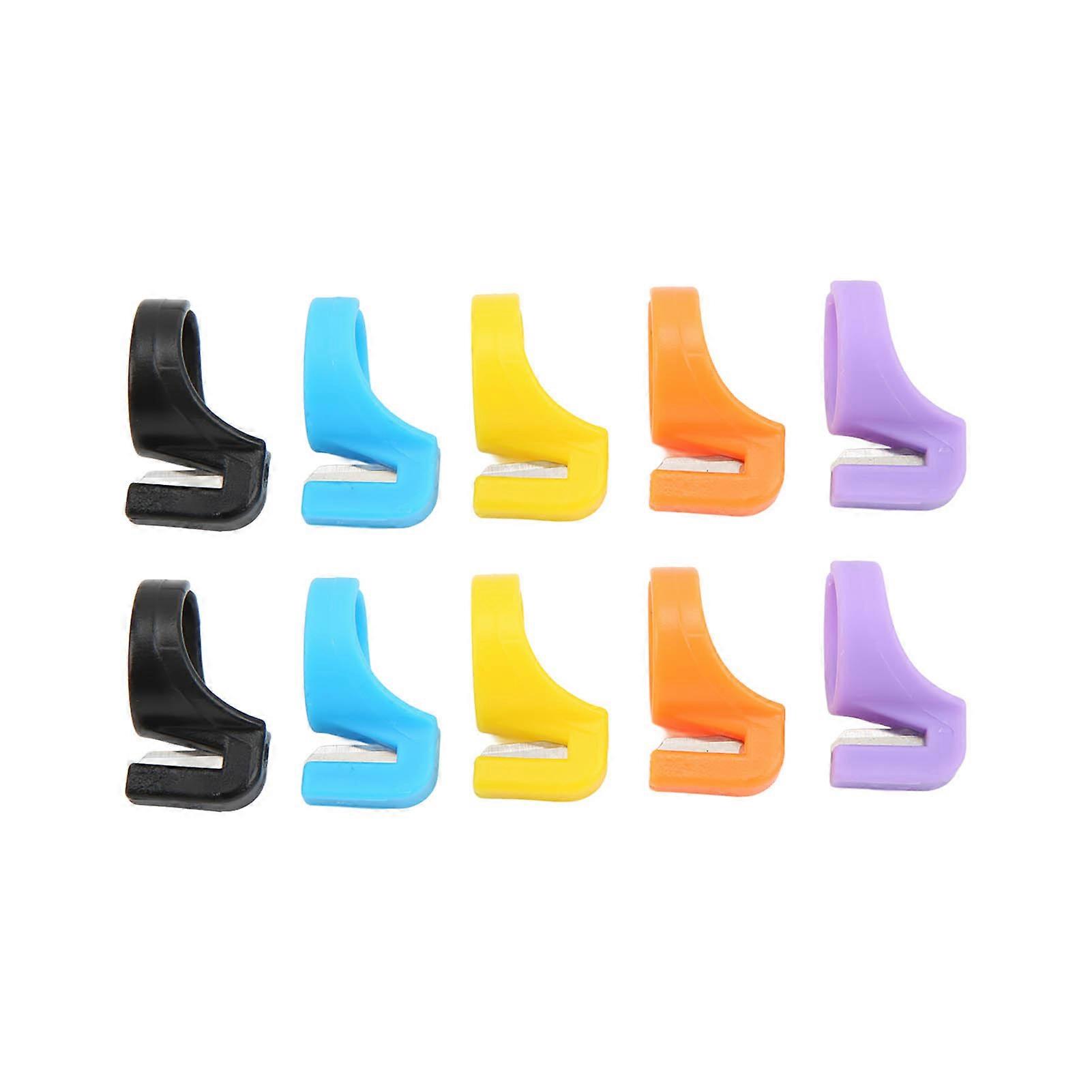 10pcs Ring Cutter Split Knife Design Automatical Unfold Plastic Material Safe Incisive Different Colors Knife Rings