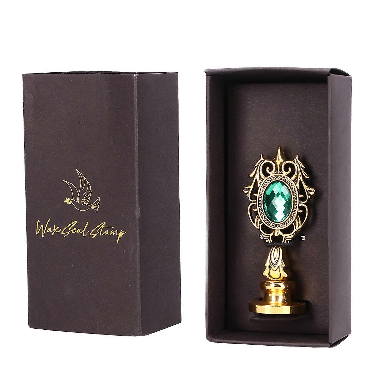 Vintage Sealing Gift Box Clear Imprints Exquisite Packaging Detachable Handle Beautiful Patterns DIY Sealing WaxBrown Box Ancient Gold Dark Green Redr
