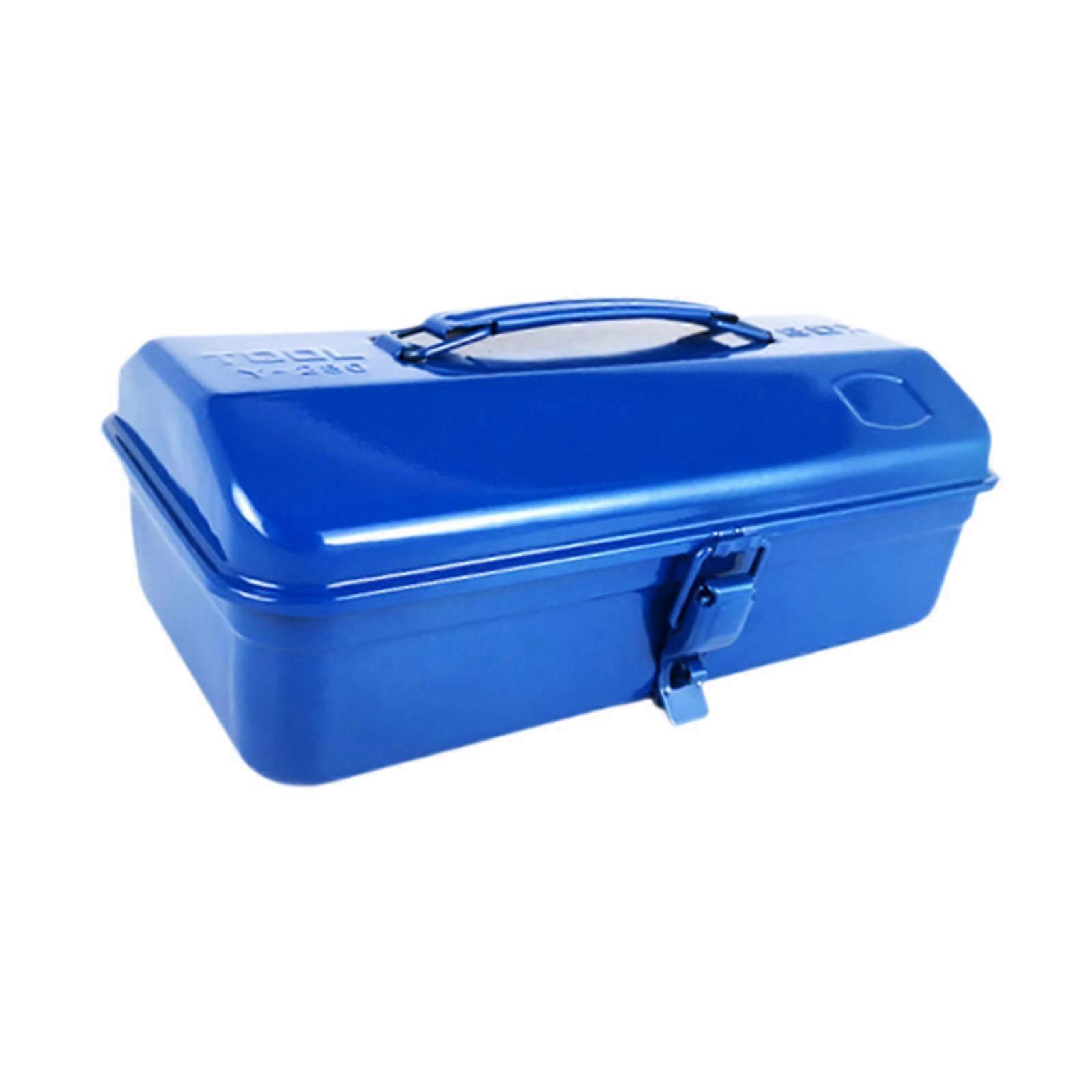 Portable Tool Box Lockable Thickened Tool Packaging Storage Access Container Blue