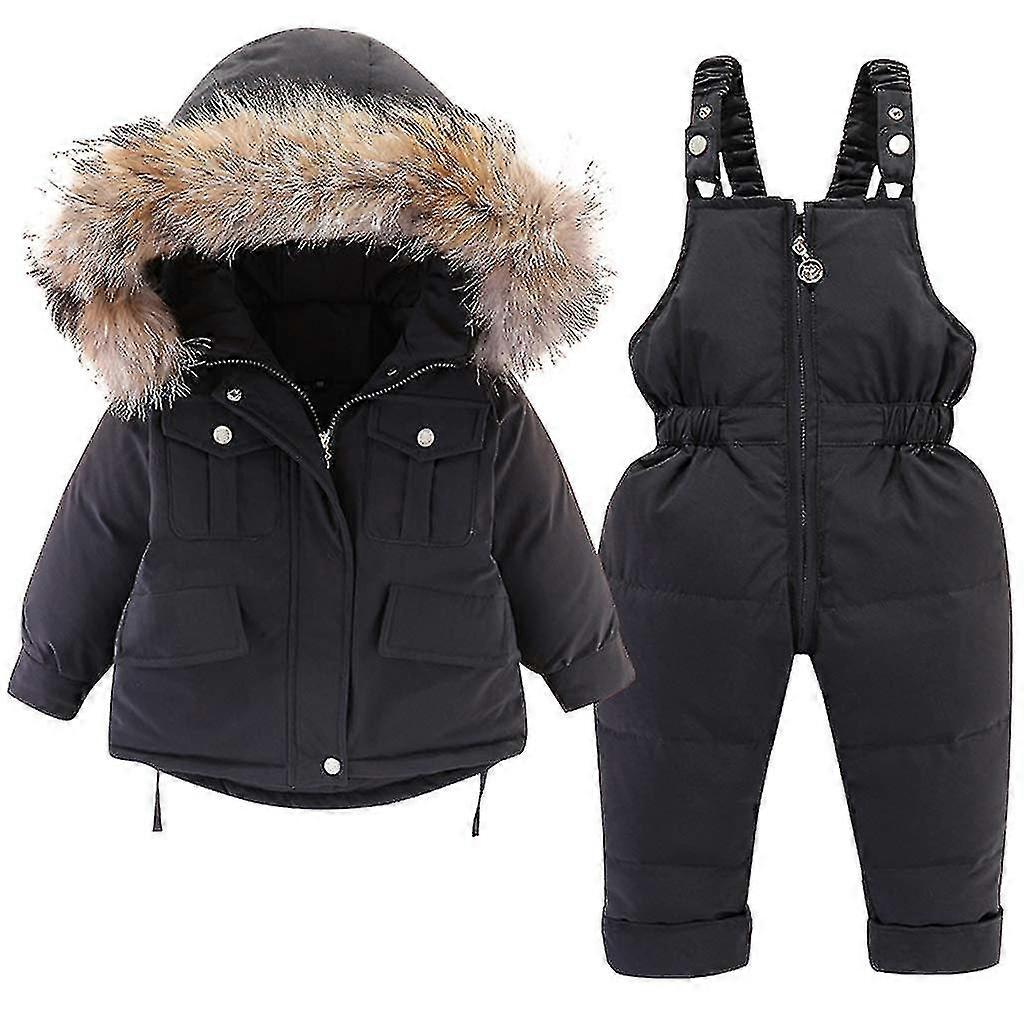 Bebek Aşağı Ceket Ve Aşağı Pantolon 2 adet, Hood Çocuk Kayak Takımları ile Kız Erkek Kışlık Ceket