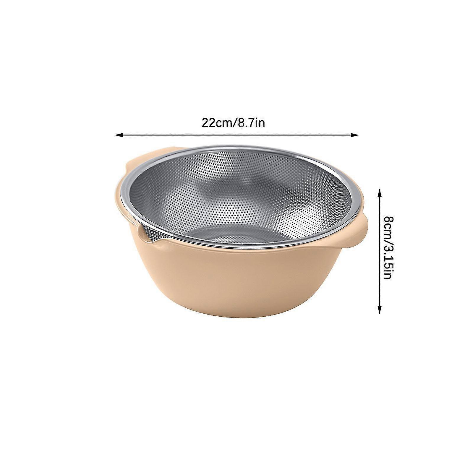 304 Stainless Steel Microporous Colander With Handle, Rice Washers Microporous Strainer Set For Washing Vegetables And Rice, And Draining Cooked Pasta