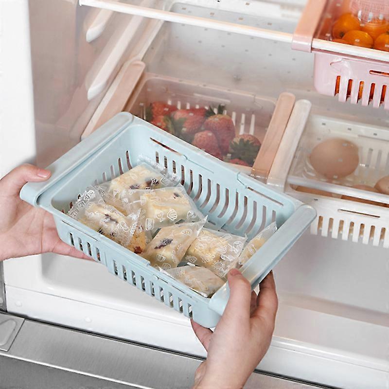 Fridge Storage Organizer Layer Storage Rack Refrigerator Partition Sliding Drawer Food Holder