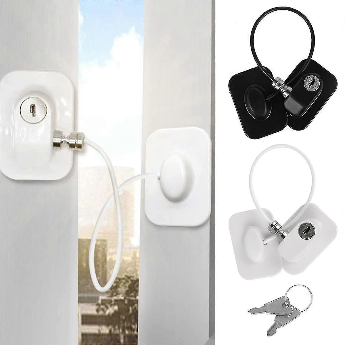 Refrigerator Lock 2-Pack - Child Proof Cabinet Locks With Keys & Strong Adhesive