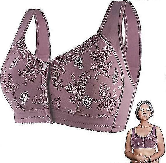 Wm Stylist Bra For Seniors Front Closure,glamorette Cotton Front Closure Bra,wide Shoulder Straps Cotton Front Closure Bra
